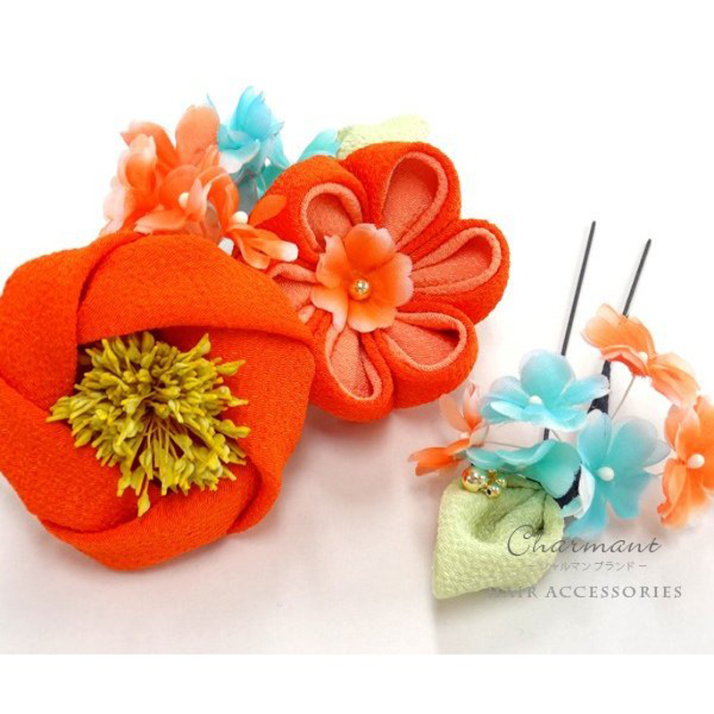 振袖レンタルショップkimono Yuubi 髪飾り 椿とつまみ細工 白色